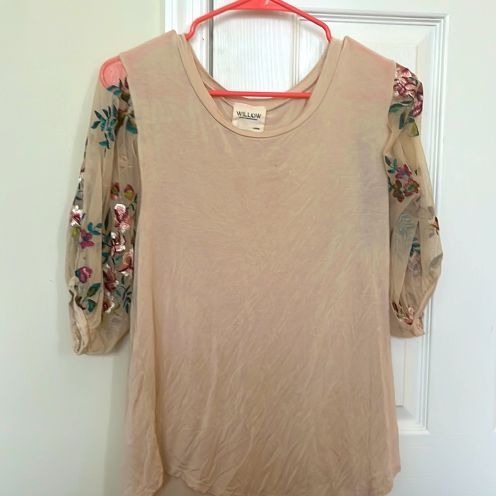 Floral Sheer Sleeve Top
